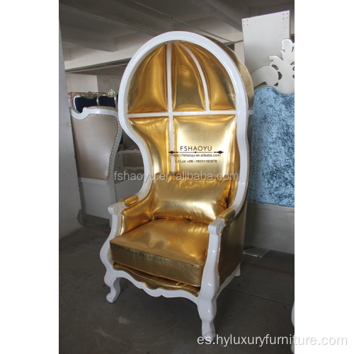 silla del trono del rey de comedor de oro real de cuero